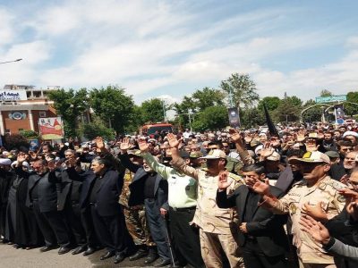 برگزاری مراسم عزاداری خیابانی به مناسبت شهدای خدمت در خوی +تصویر