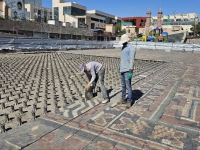 فرش سنگی میدان شهید بهشتی تثبیت و پایدارسازی می‌شود