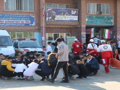 اجرای مانور پدافند غیر عامل در مدارس خوی