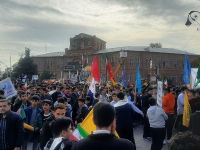 خروش دانش آموزان آذربایجان غربی برعلیه استکبار جهانی+عکس