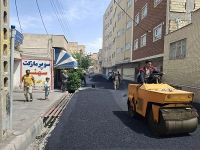 آسفالت‌ریزی ۳۱۳ تنی شهرداری منطقه ۴ تبریز طی هفته گذشته