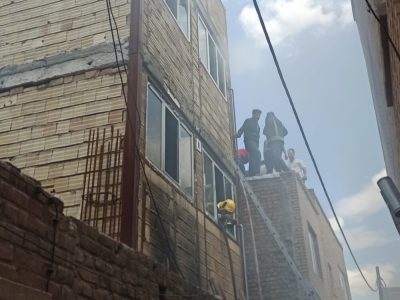 آتش سوزی در خیابان بهار