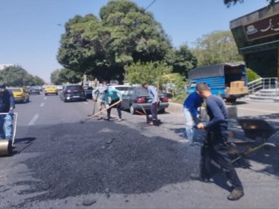 آسفالت ریزی مسیرهای سنگ فرش واقع در مسیر BRT