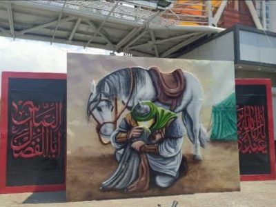 نصب المان های ماه محرم در معابر شهرداری منطقه ۸